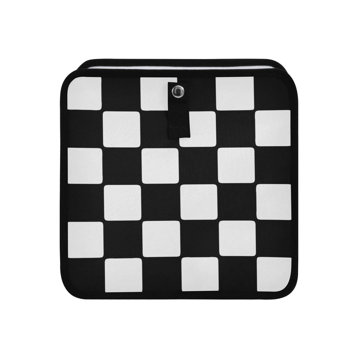 Checkered Black White Car Trash Can Car Organizer Car Garbage Can with Adjustable Strap for Back Front Seat Console Waterproof Leakproof Collapsible Portable 11 Inch Checkerboard (Checkerboard / M)
