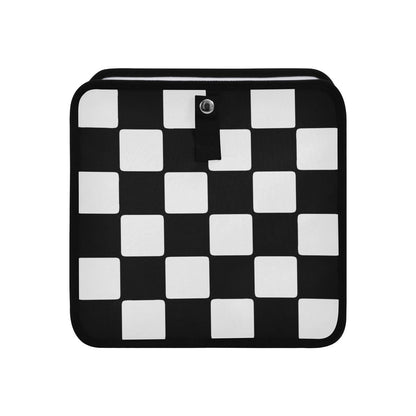 Checkered Black White Car Trash Can Car Organizer Car Garbage Can with Adjustable Strap for Back Front Seat Console Waterproof Leakproof Collapsible Portable 11 Inch Checkerboard (Checkerboard / M)