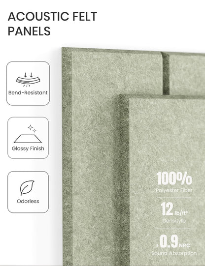 Felt Bulletin Board & Cork Board Alternative 36'' x 24'' (Sage-1 / Bold-stripe 6-pack)