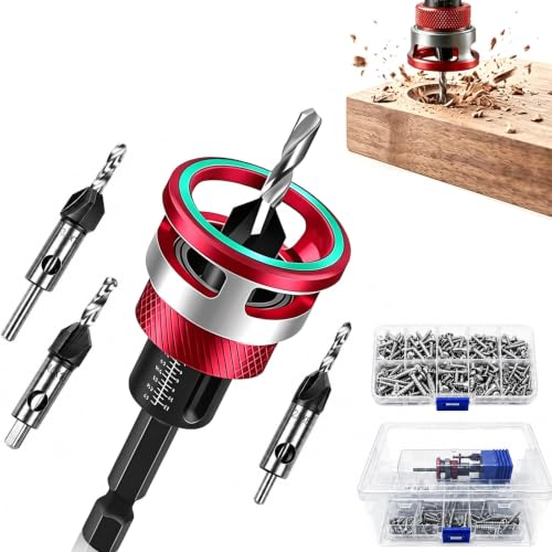 Countersink Drill Bit Set with Adjustable Depth