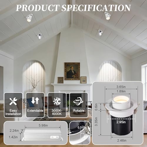 3CCT Gimbal Recessed Lights with J