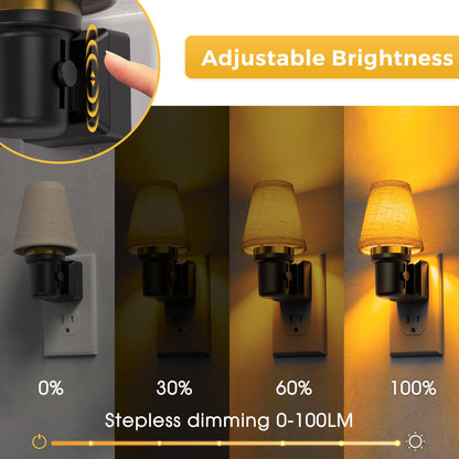 Night Lights Plug into Wall (Round Platform-Amber / 2 Pack)