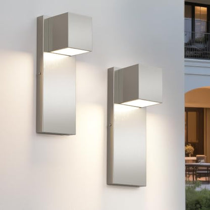 2 Pack Modern Outdoor LED Wall Light
