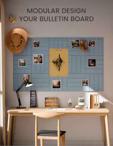 36" x 24" Large Felt Bulletin Board (Coastal Haze / Bold-stripe 6-pack)
