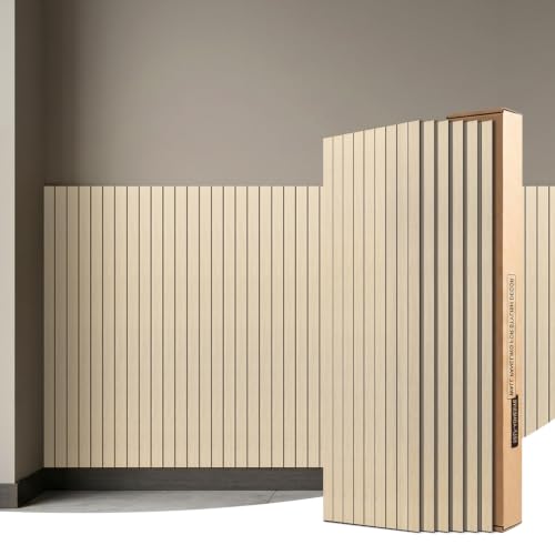 6 Pack Peel and Stick PVC Wood Slat Wall Panel