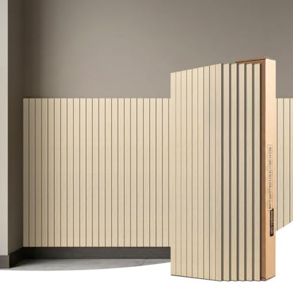 6 Pack Peel and Stick PVC Wood Slat Wall Panel
