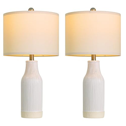 23.75" Modern Ceramic Table Lamps Set of 2