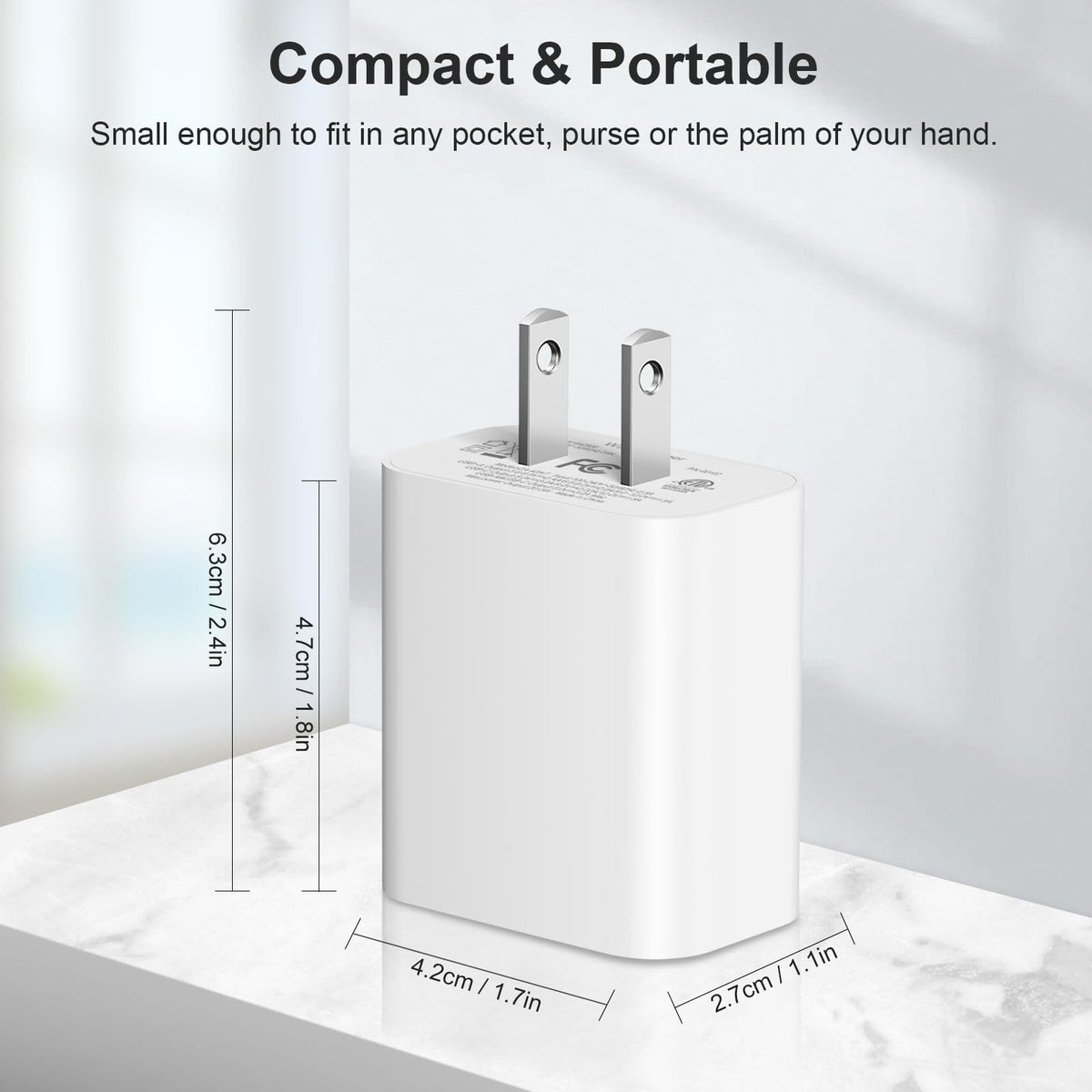 USB C Charger Block Fast Charging Block Type C Charger Multiport Adapter (White / 20W2Pack)