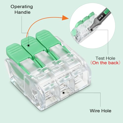 30PCS Lever Wire Connectors 3 Port Electrical Connectors Lever Nuts (3 Ports)