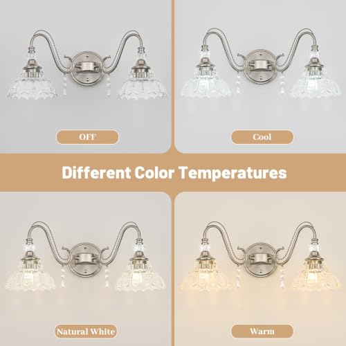 Brushed Nickel Bathroom Vanity Light (Nickel / 2-Light)
