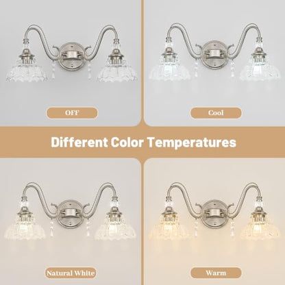 Brushed Nickel Bathroom Vanity Light (Nickel / 2-Light)