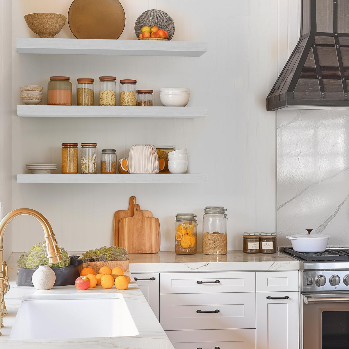 White Floating Shelves 35.4in (C. White - Modern Minimalist Style / 35.4inches)