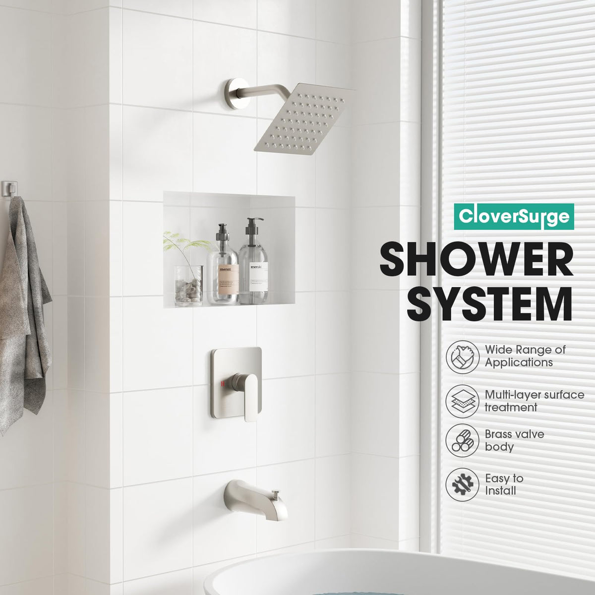 Shower Faucet Set Brushed Nickel (Brushed Nickel)