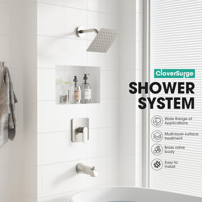 Shower Faucet Set Brushed Nickel (Brushed Nickel)