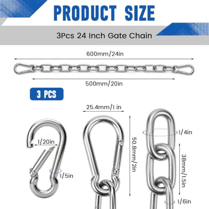 Stainless Steel Gate Chain with Carabiners