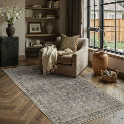 Moss Green 4x6 Washable Area Rugs for Living Room (Q| Moss Green / 4' x 6' (Rectangular))