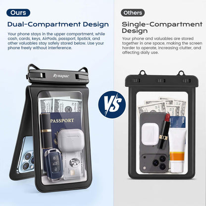 Double Space Waterproof Phone Pouch (Clear+Clear)