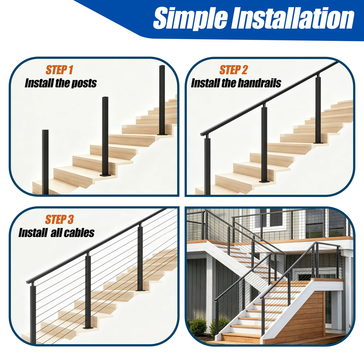 36 inch Cable Railing Post (36 Inch)