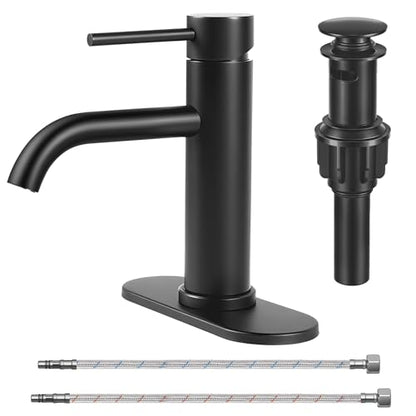 Bathroom Sink 1 Hole Single Handle Lever Faucets Stainless Steel