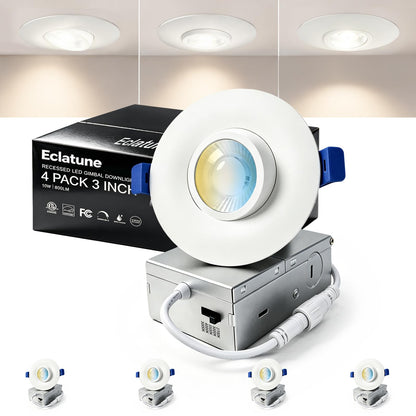Gimbal LED Recessed Light (4P-White / 3 Inch)