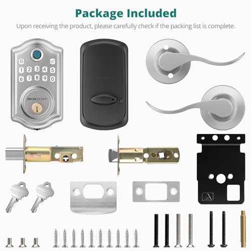 DS10 Pro Fingerprint Keyless Entry Door Lock with Lever Handle Set