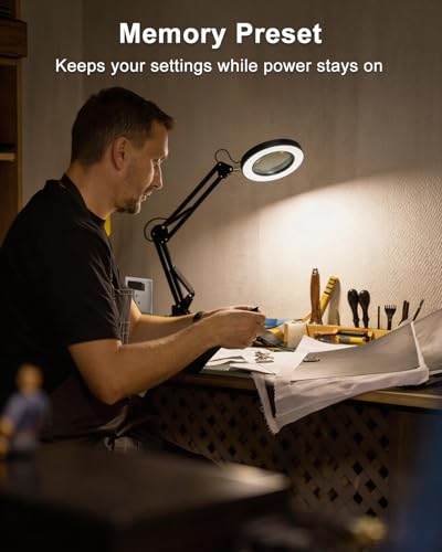 10X Magnifying Glass with Light and Clamp