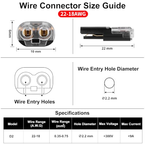 Double Wire Plug in Connector 18