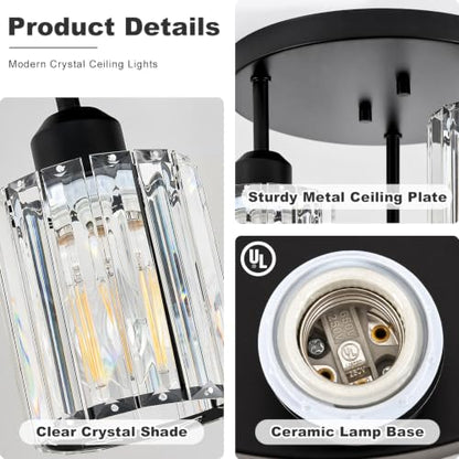 Crystal Semi Flush Mount Ceiling Light