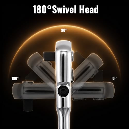 Flex Head Ratchet Wrench with Extension Bar