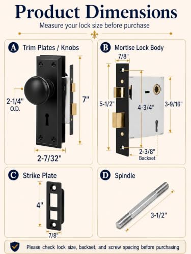 Mortise Lock Set for Interior Door