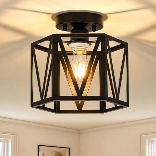 Farmhouse Semi Flush Mount Ceiling Light