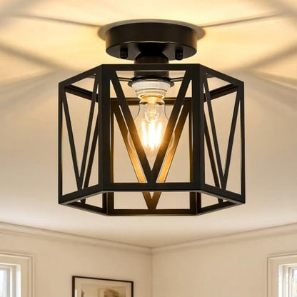 Farmhouse Semi Flush Mount Ceiling Light