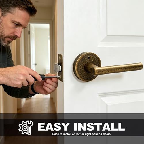 Privacy Door Handle with Lock (Vintage Bronze)
