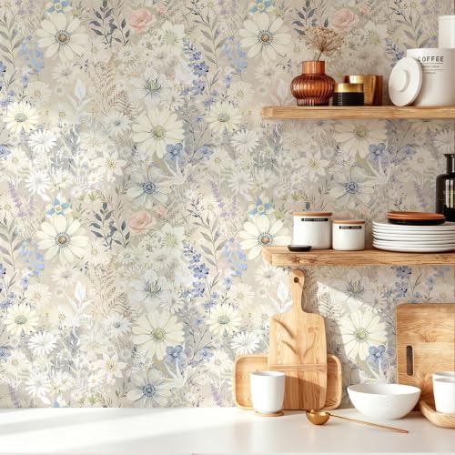 Boho Floral Peel and Stick Wallpaper Vintage Botanical Contact Paper