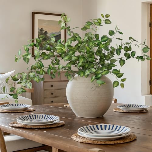 Artificial Eucalyptus Leaves Stem Fake Greenery Branches Real Touch DIY Stems for Festival Home Kitchen Garden Party Farmhouse Office Decor