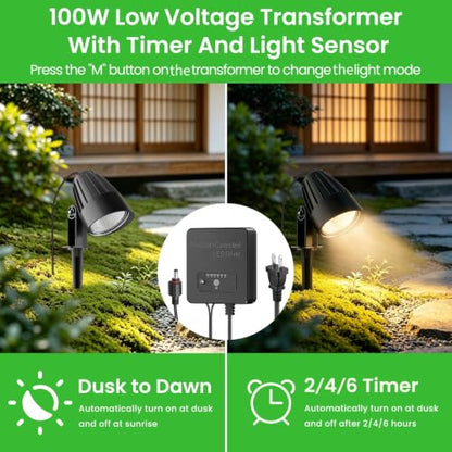 All-in-One LED Low Voltage Landscape Lighting Kit 12W Pathway Lights