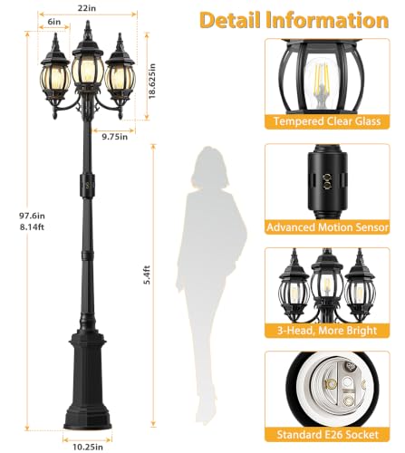Motion Sensor Outdoor Post Lights
