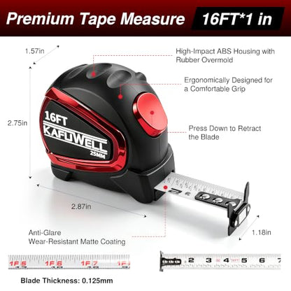 Tape Measure Auto Lock Retractable Measuring Tape Fractions
