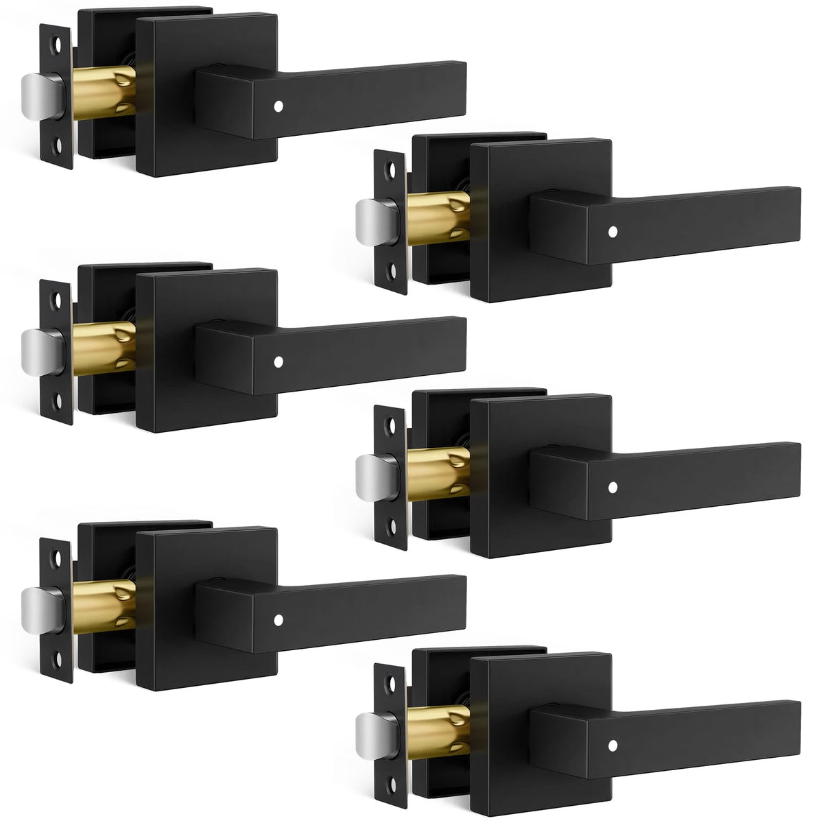 Matte Black Privacy Door Handles Interior (Matte Black)