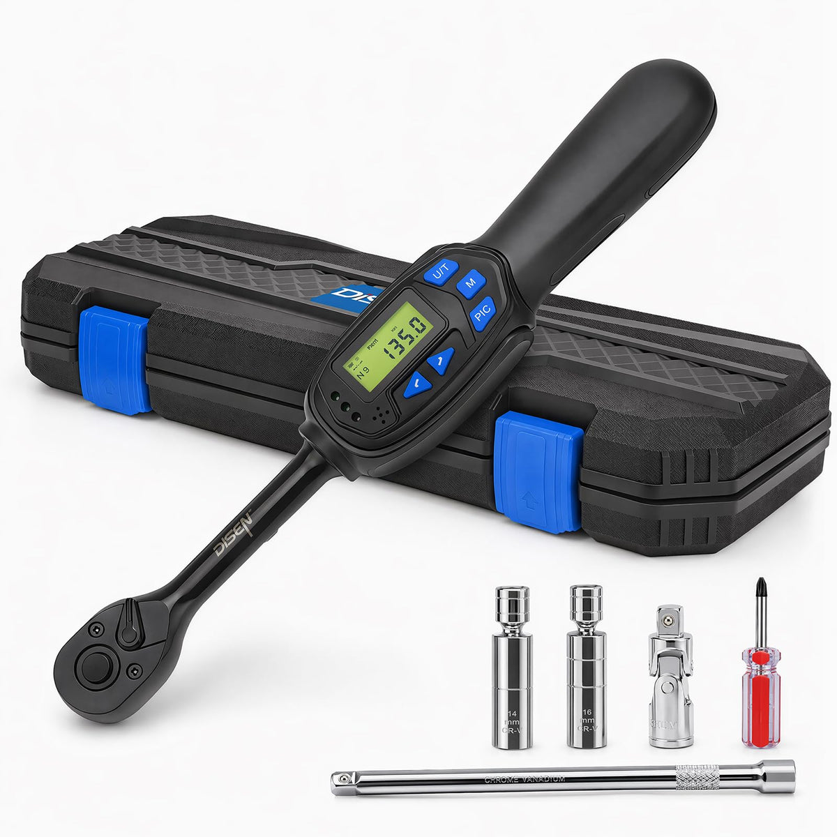 6 PCS 3 8 inch Digital Torque Wrench Kit (3/8-inch-5PCS)