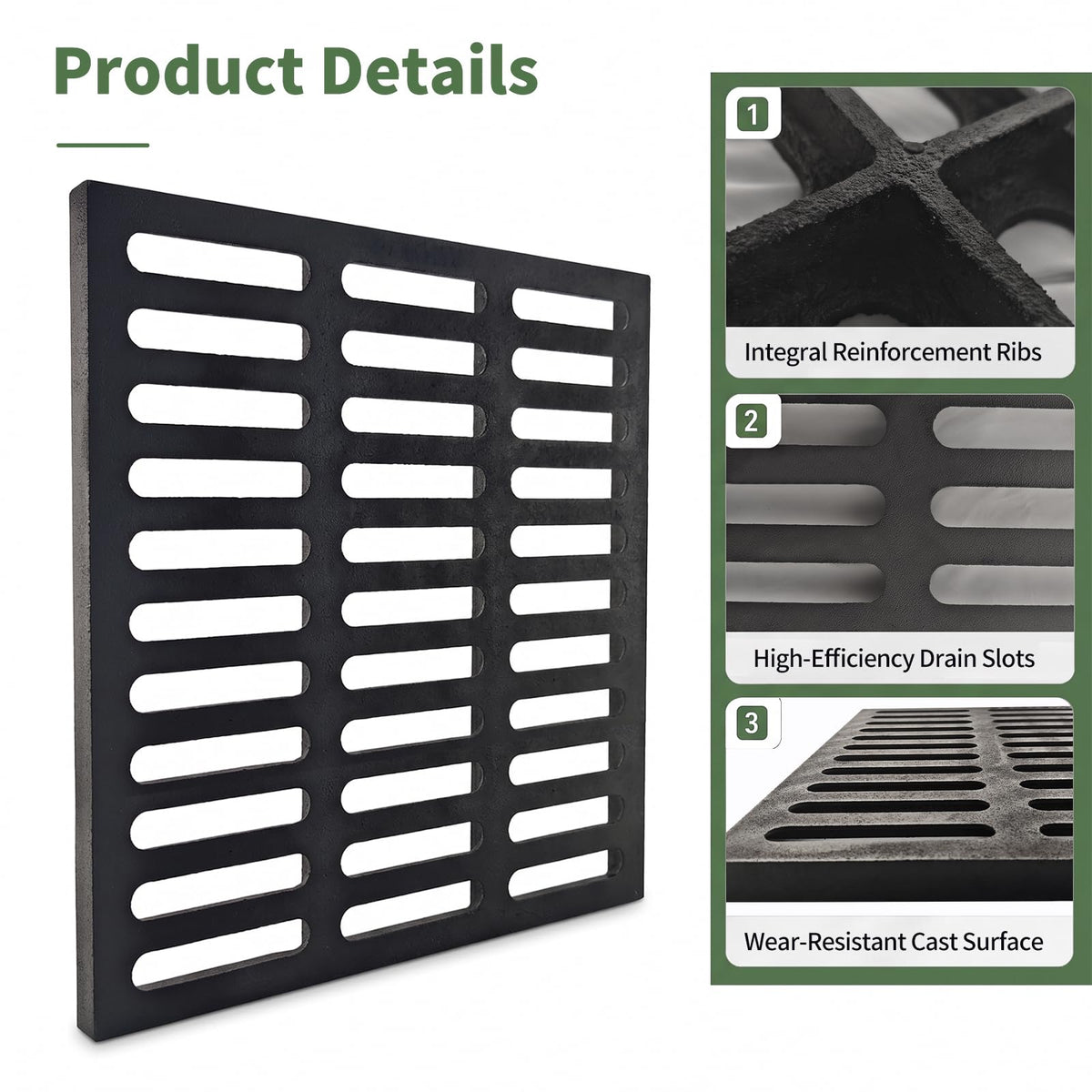 18 * 30 in Cast Iron Drain Grate (18*30" - B)