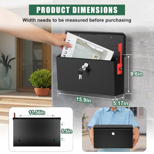 Large Wall Mount Mailbox for Outside