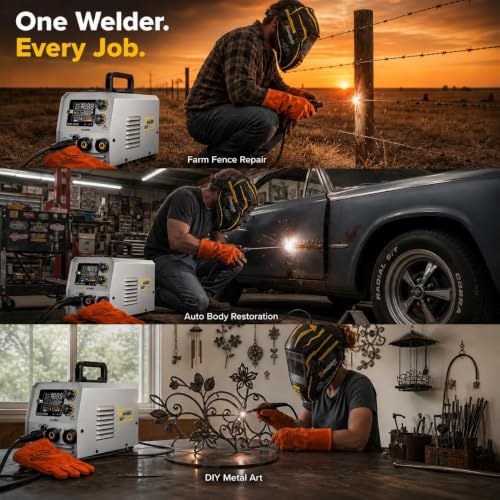 SSimder MIG Welder 110V 220V Dual Voltage MIG Welding Machine Multiprocess Welder for Home DIY
