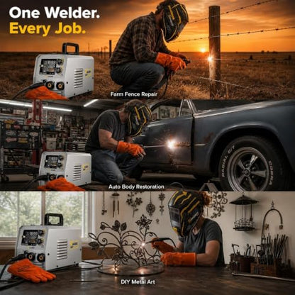 SSimder MIG Welder 110V 220V Dual Voltage MIG Welding Machine Multiprocess Welder for Home DIY