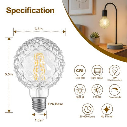 G95 6W 2700K Dimmable Light LED Bulb