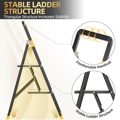 Step Ladder Lightweight Aluminum Folding Step Stool for Adults