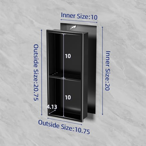 24 x 12 Inch 304 Stainless Steel Recessed Shower Niche