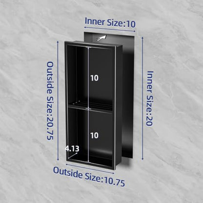 24 x 12 Inch 304 Stainless Steel Recessed Shower Niche