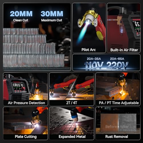 65A Plasma Cutter Machine (CUT65 Pilot Arc / Red)