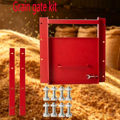 9"x9" Heavy‑Duty Manual Sliding Grain Gate Kit (Red)